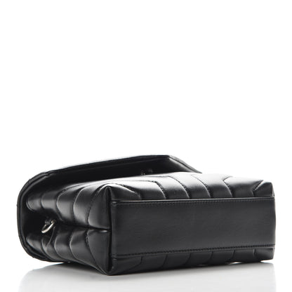Saint Laurent Calfskin Y Quilted Monogram Toy Loulou Crossbody Bag Black 4 of 10