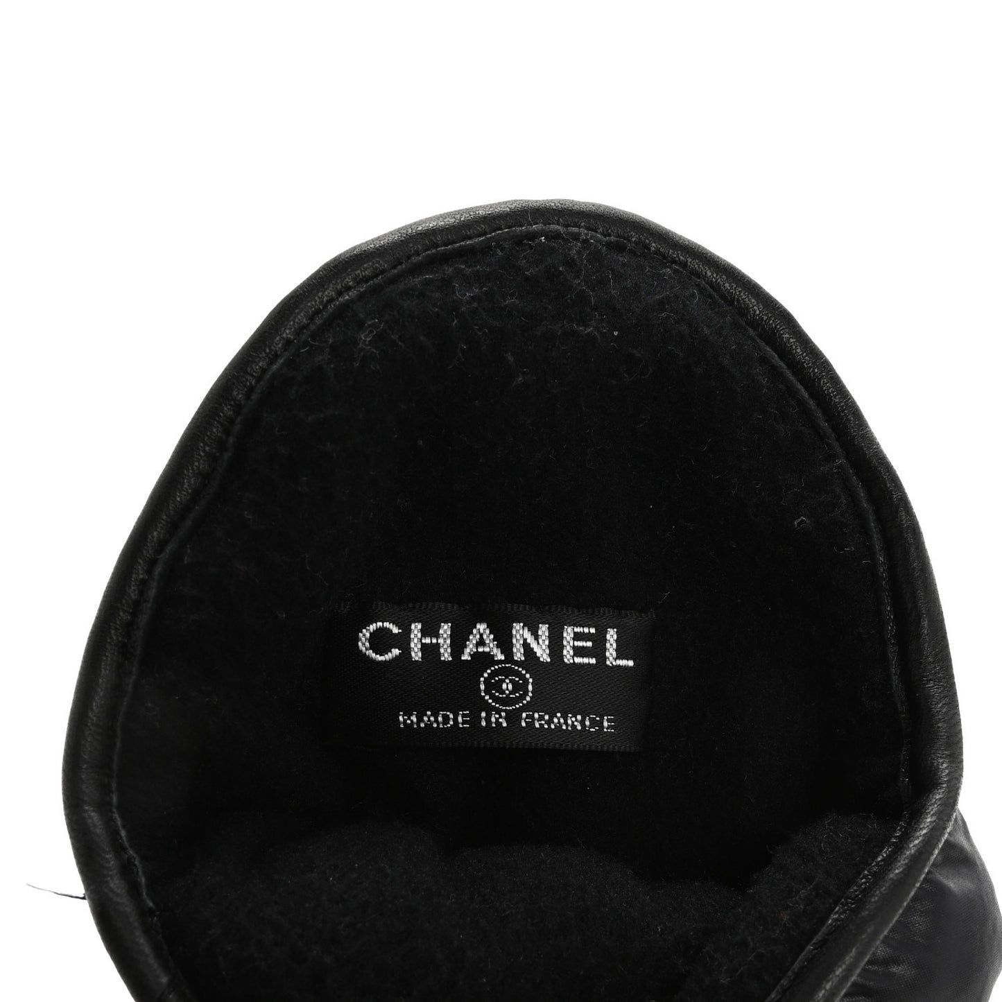 Lambskin Nylon Pearl CC Mittens 7.5 Black