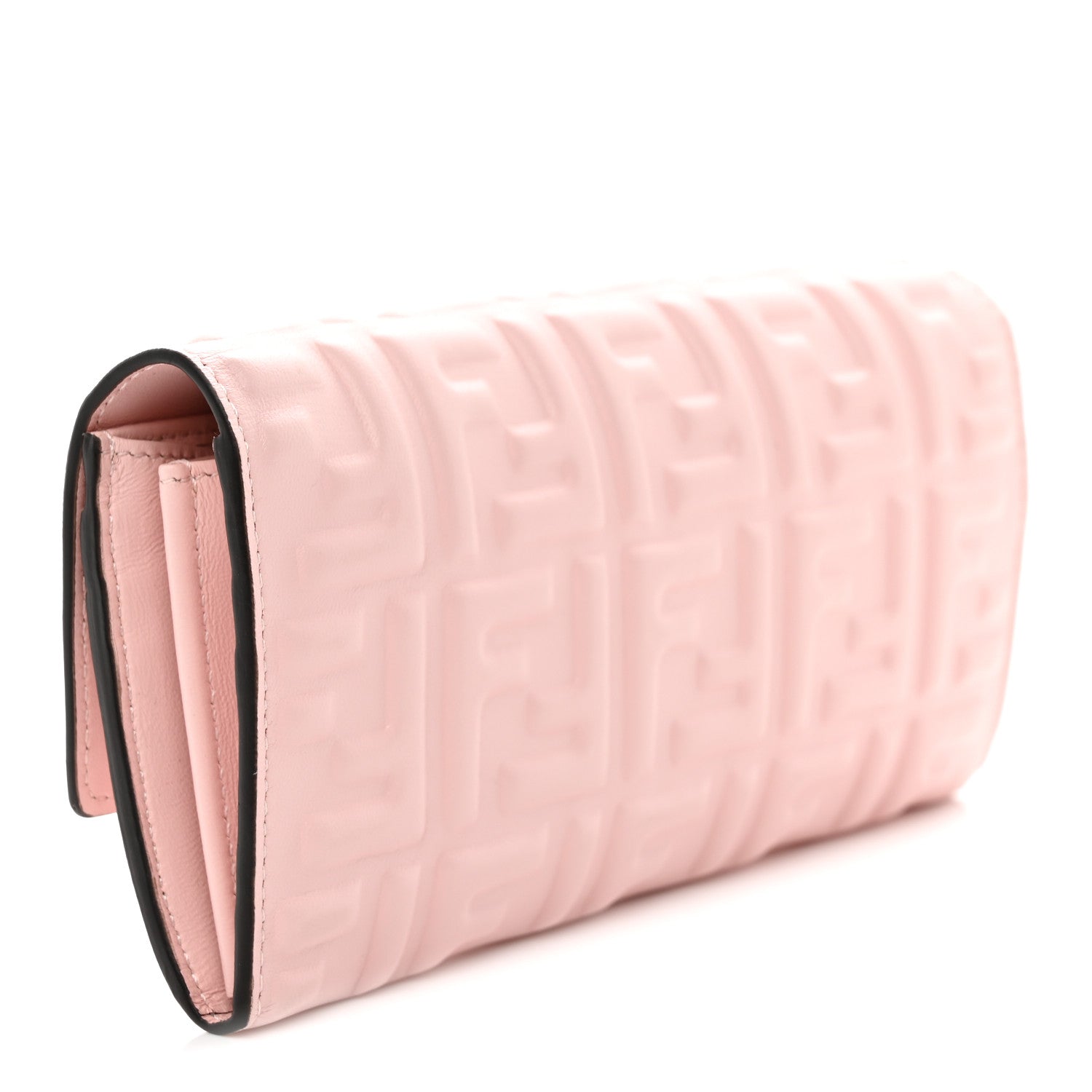 Fendi Nappa Matisse FF Embossed Continental Wallet Rosa Confetto 3 of 9