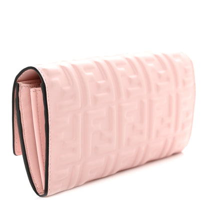 Fendi Nappa Matisse FF Embossed Continental Wallet Rosa Confetto 3 of 9