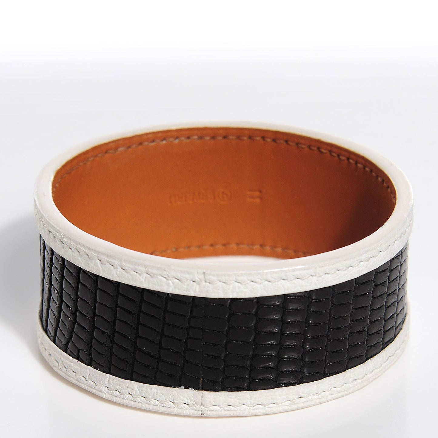 Lizard Petit H Bracelet M Blanc Noir