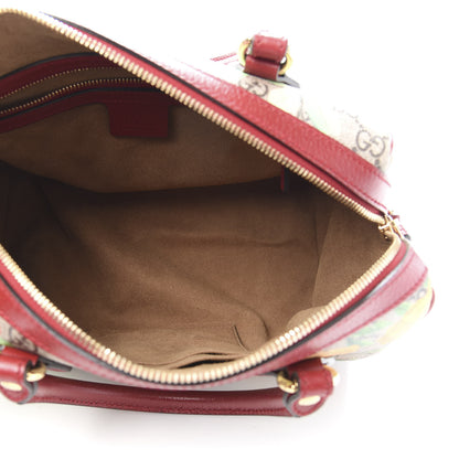 Gucci GG Supreme Monogram Tian Small Boston Beige Multicolor Red 5 of 11
