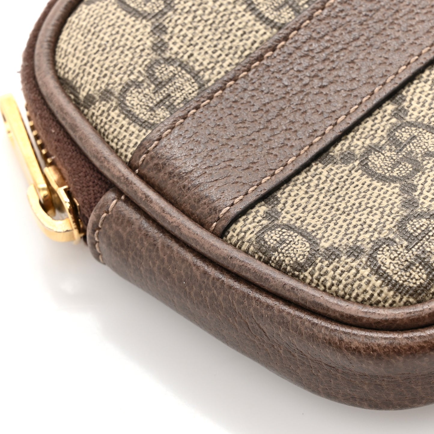 GG Supreme Monogram Ophidia Belted iPhone Case 95 38 Dark Brown
