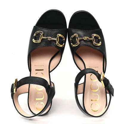 Gucci Nappa Charlotte Horsebit 40/135mm Platform Sandals 41 Black 2 of 10