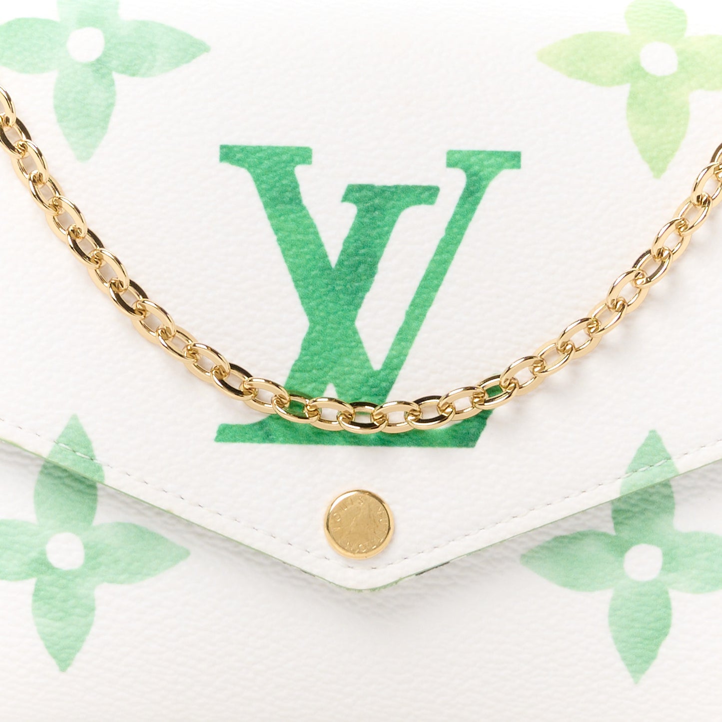 Monogram Giant By The Pool 2.0 Felicie Pochette Chain Wallet Jade Green