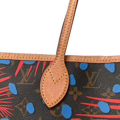 Louis Vuitton Monogram Jungle Dots Neo Neverfull MM Coquelicot Denim 13 of 15