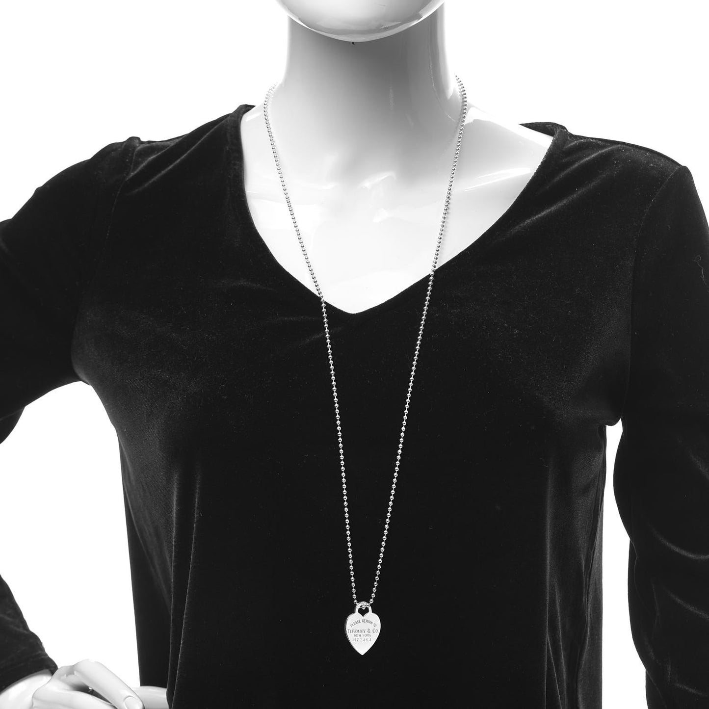 Sterling Silver Long Return to Tiffany Heart Pendant Necklace