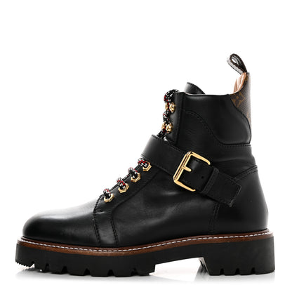 Louis Vuitton Calfskin Territory Ranger Combat Boots 36.5 Black 1 of 8