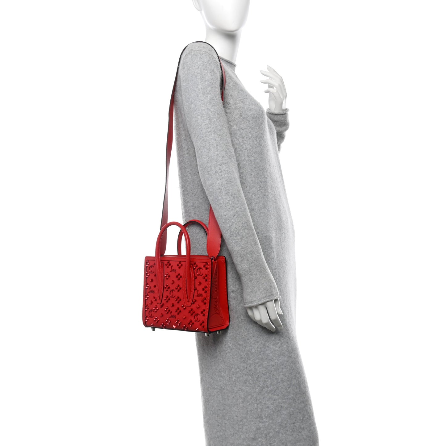 Calfskin Spikes Loubinthesky Mini Paloma Red