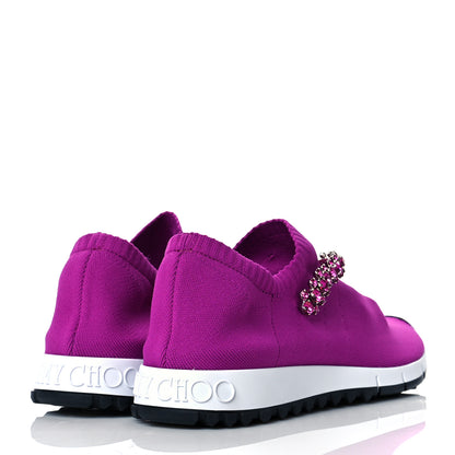 Jimmy Choo Stretch Fabric Crystal Ankle Sock Sneakers 40 Fuchsia 4 of 9