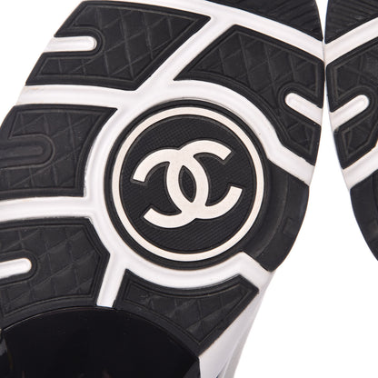 Chanel Calfskin Fabric Sneakers 39.5 White Silver Fluo Pink 6 of 10