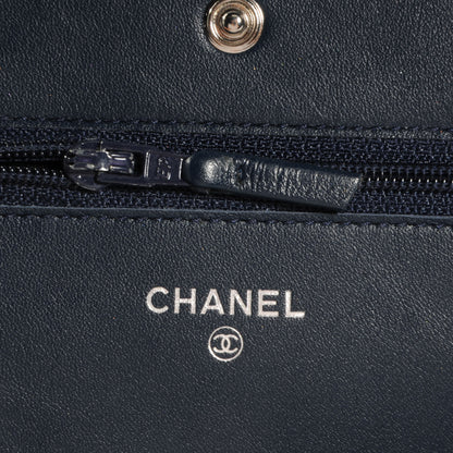 Chanel Caviar Timeless CC Wallet on Chain WOC Navy Blue 7 of 8