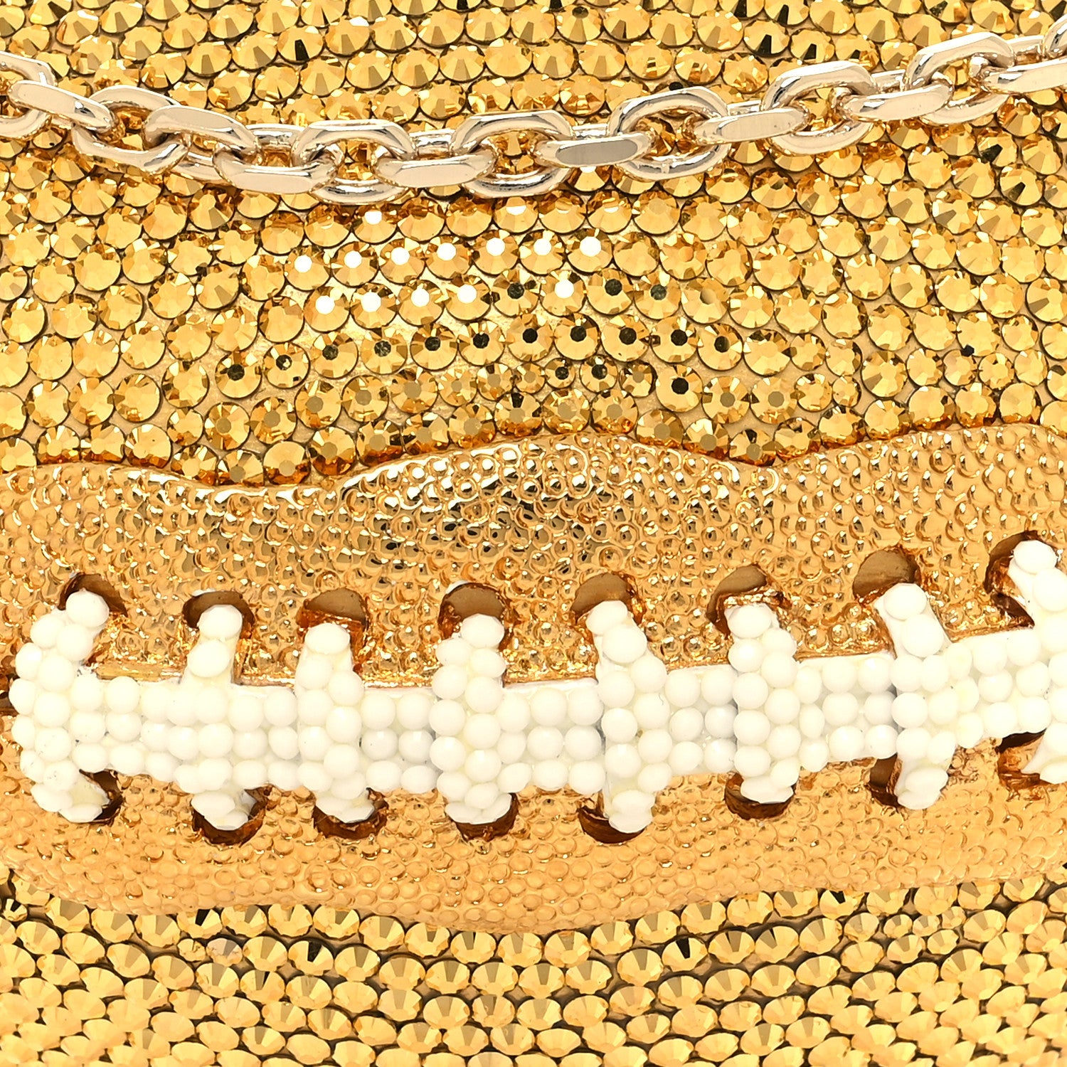 Judith Leiber Crystal Football Minaudiere Clutch Gold 8 of 10