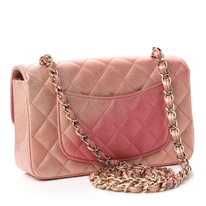 Chanel Metallic Lambskin Quilted Ombre Mini Rectangular Flap Pink 3 of 11