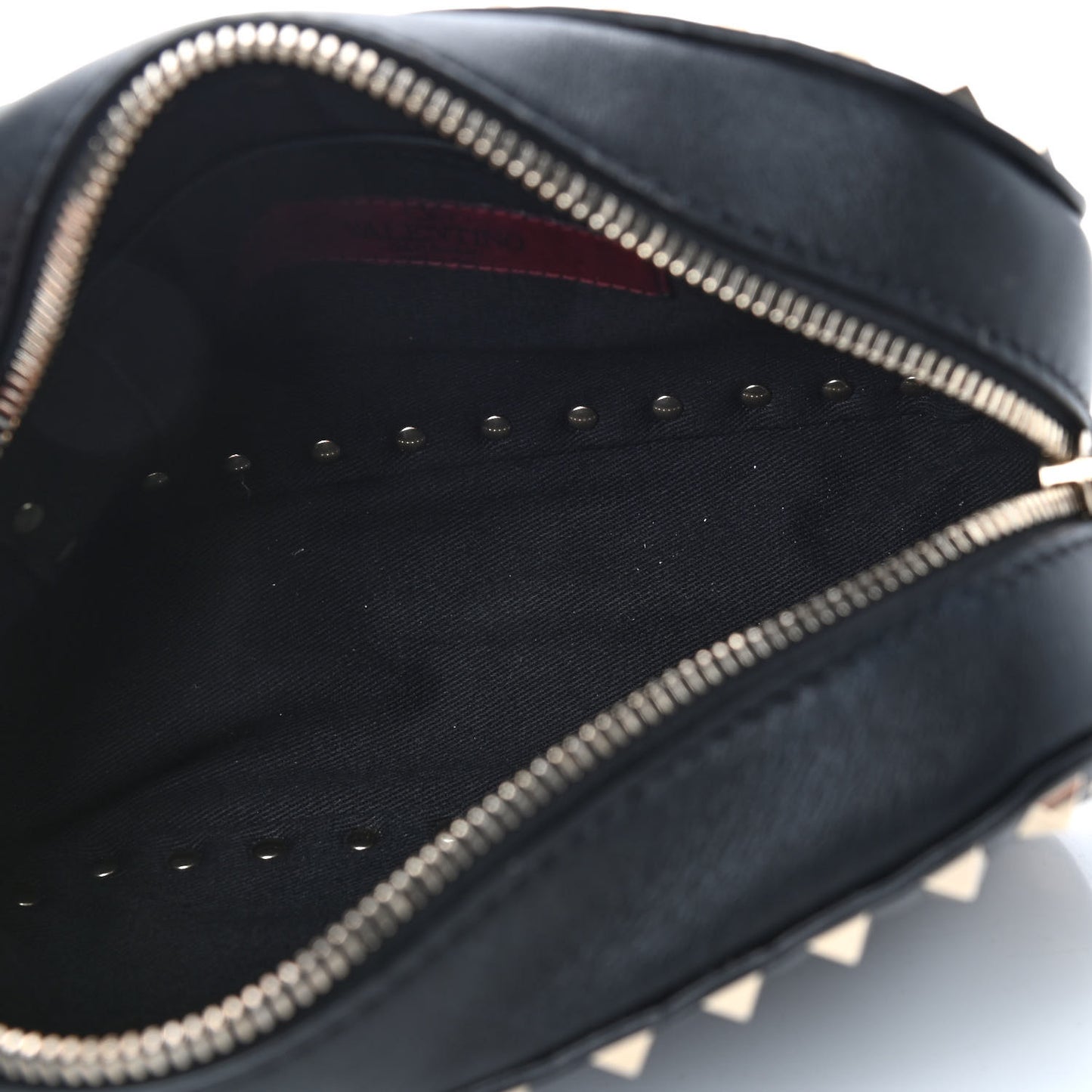 Calfskin Rockstud Camera Crossbody Bag Black