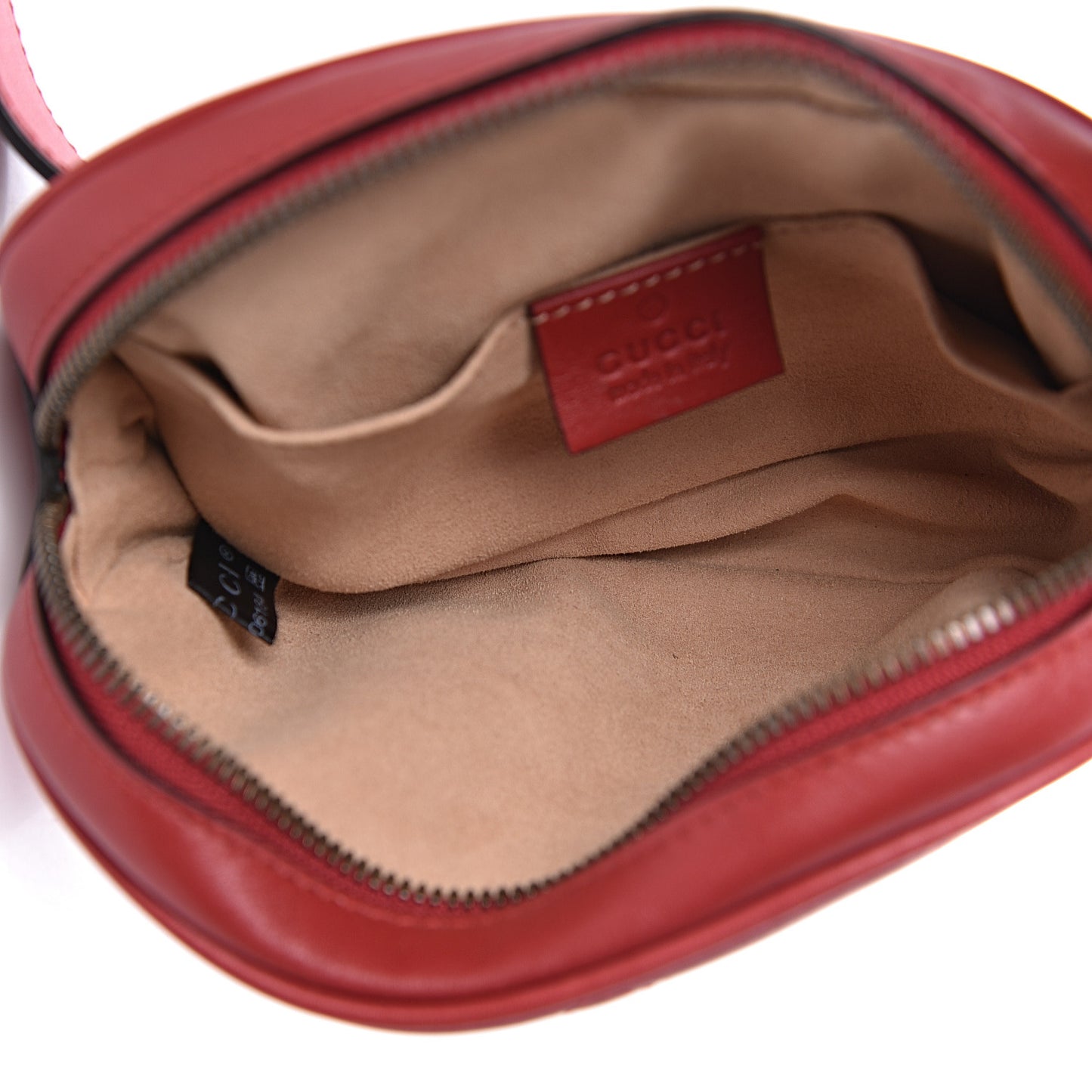 Calfskin Matelasse GG Marmont Belt Bag 85 34 Hibiscus Red
