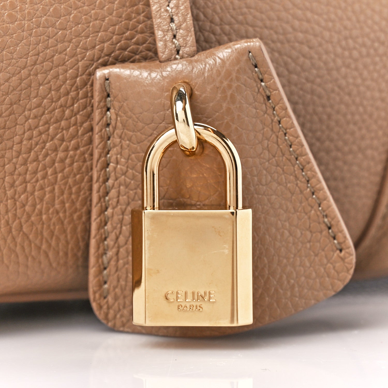Celine Grained Calfskin Small 16 Top Handle Bag Beige 11 of 15