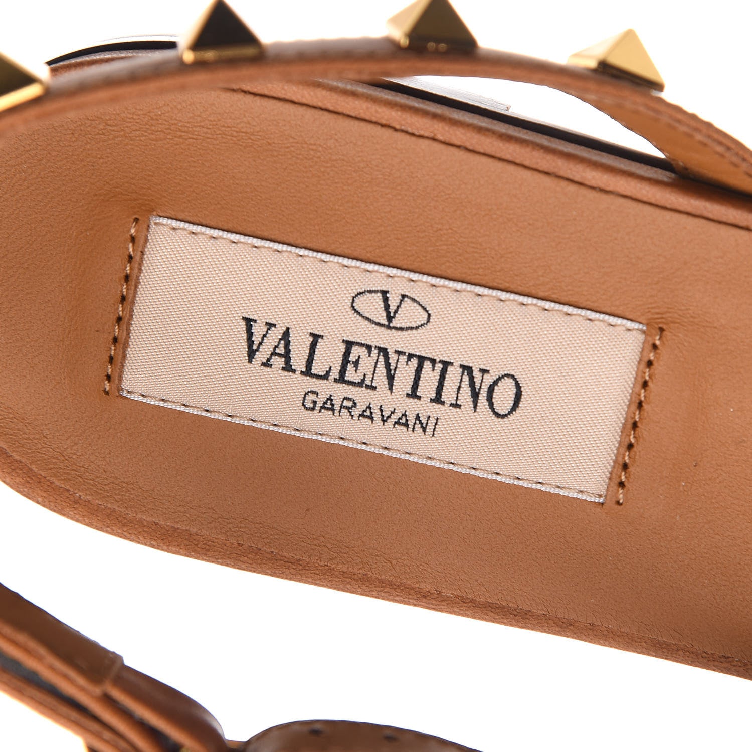 Valentino Garavani Raffia Calfskin Rockstud Slingback Flats 36 Naturale 6 of 9