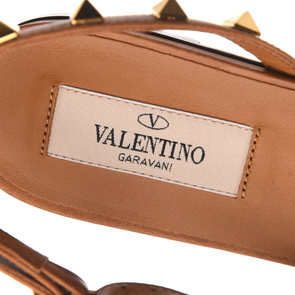 Valentino Garavani Raffia Calfskin Rockstud Slingback Flats 36 Naturale 6 of 9