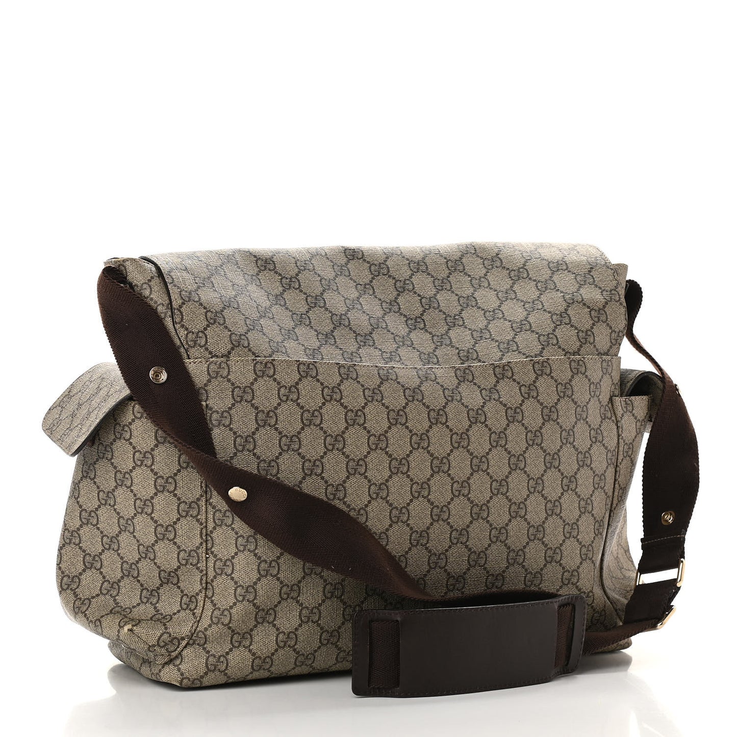 GG Plus Monogram Messenger Diaper Bag Dark Brown