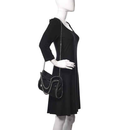 Stella McCartney Shaggy Deer Mini Falabella Fold Over Tote Black 3 of 10