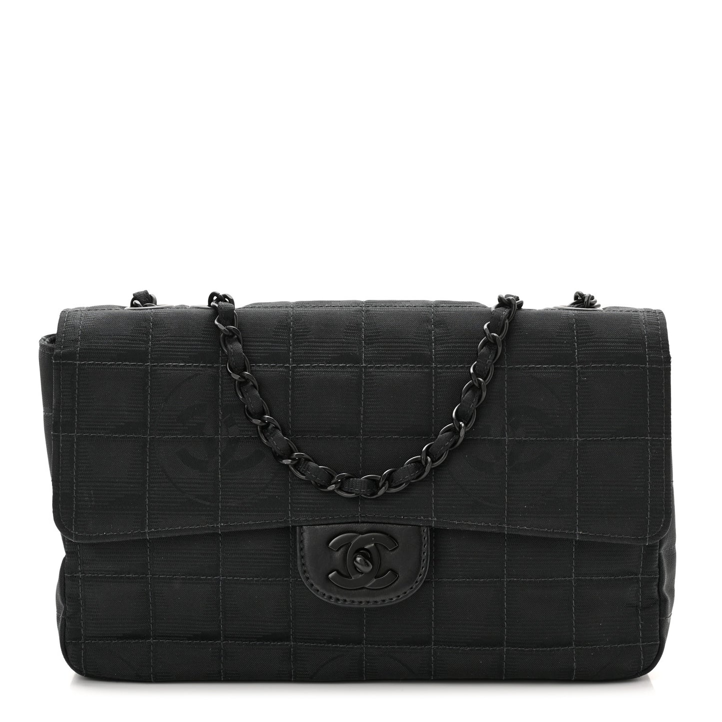 Nylon Medium Travel Flap Black