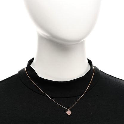 Van Cleef & Arpels 18K Rose Gold Carnelian Sweet Alhambra Pendant Necklace 2 of 6