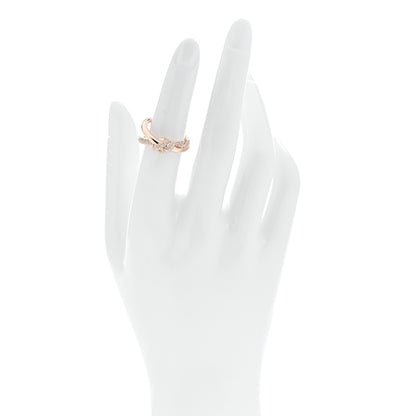 Tiffany 18K Rose Gold Diamond Knot Double Row Ring 50 5.5 2 of 5