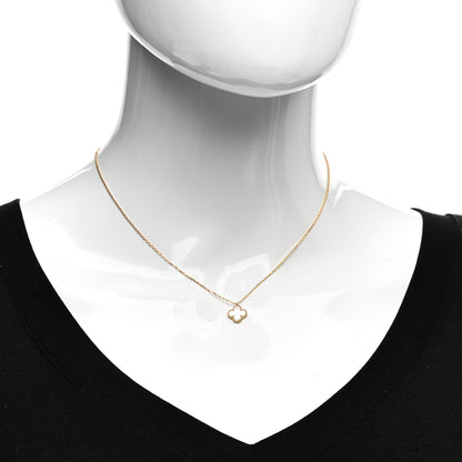 Van Cleef & Arpels 18K Yellow Gold Mother of Pearl Sweet Alhambra Pendant Necklace 2 of 6