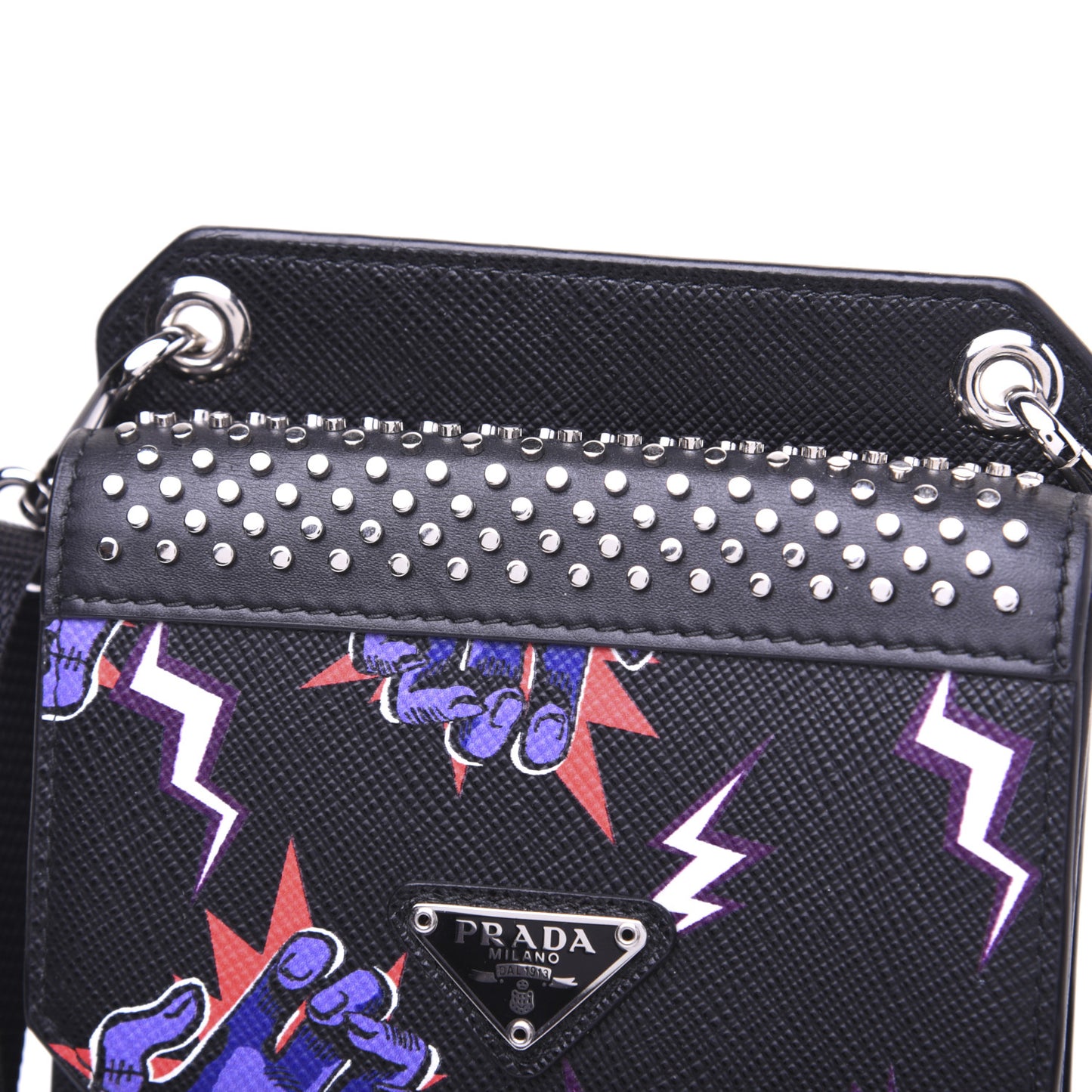 X UNIVERSAL STUDIOS Saffiano Frankenstein Hand Print Smartphone Case Bag Viola