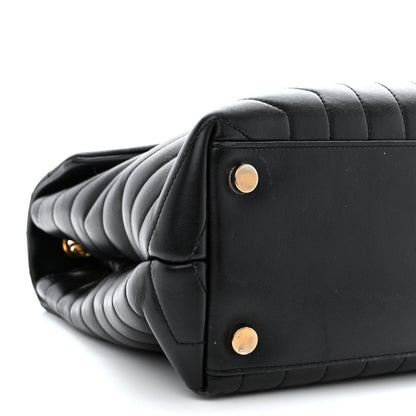 Saint Laurent Calfskin Y Quilted Monogram Large Loulou Chain Satchel Black 9 of 12