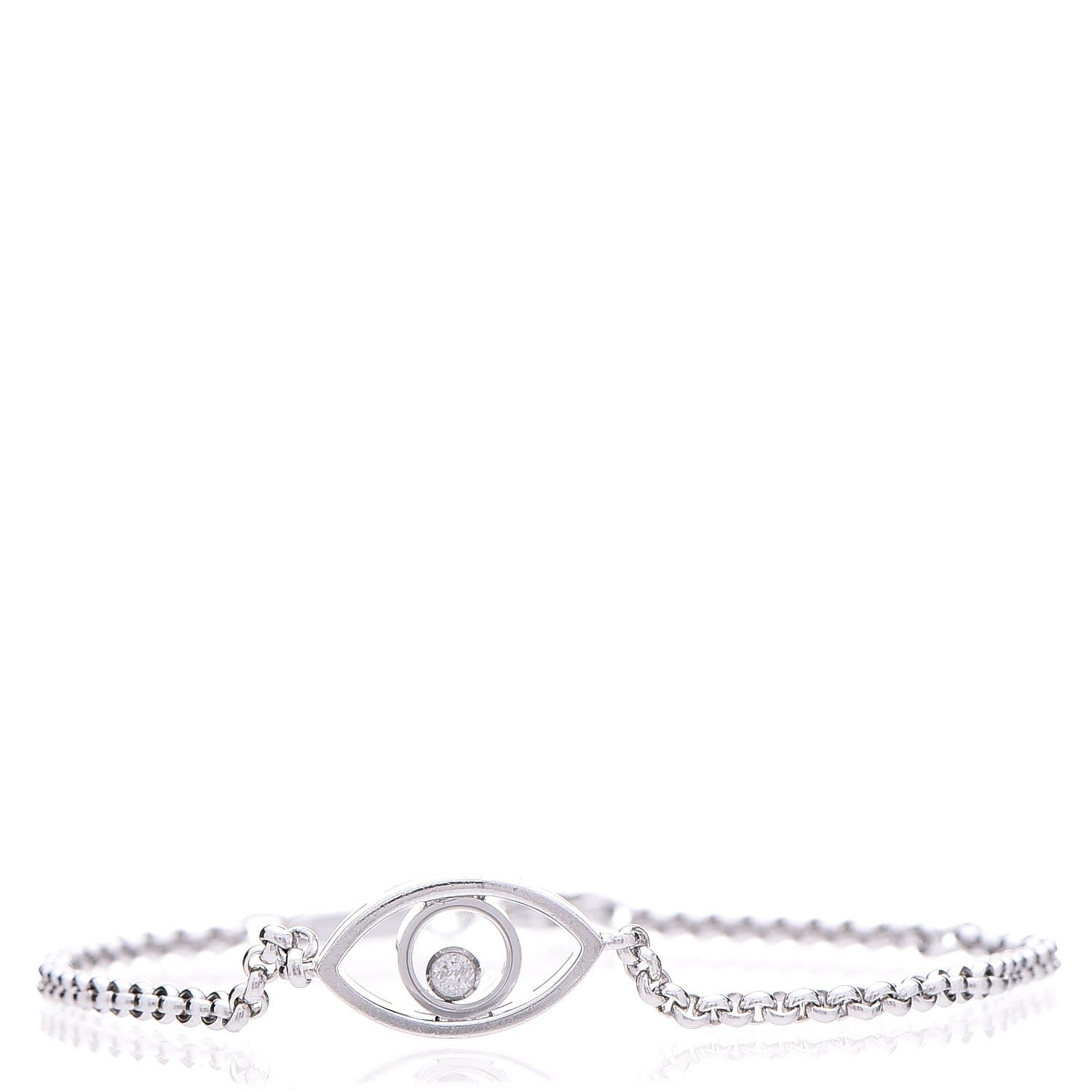 Chopard 18K White Gold Diamond Good Luck Charms Eye Bracelet 1 of 5