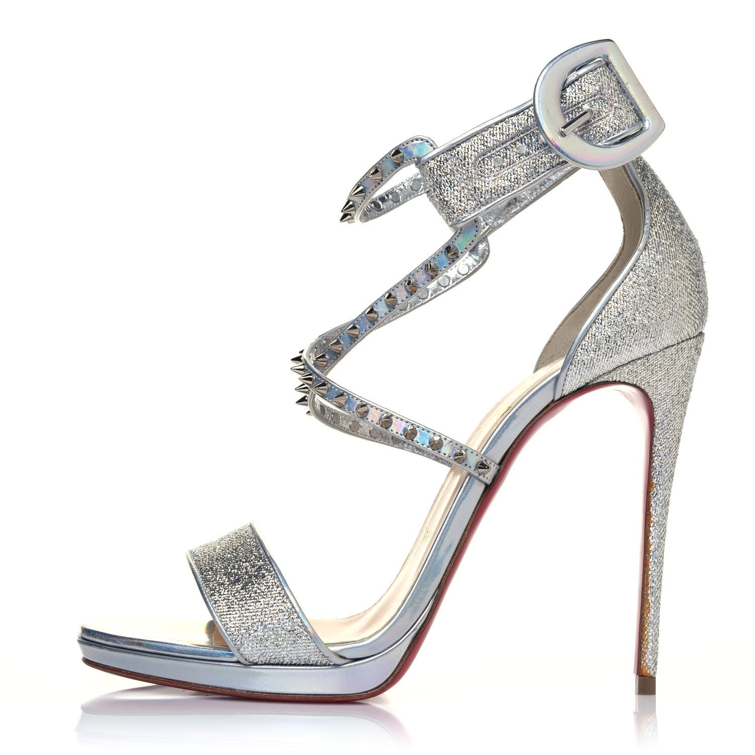 Christian Louboutin Lurex Specchio Choca Lux Sandals 38.5 Silver 1 of 14