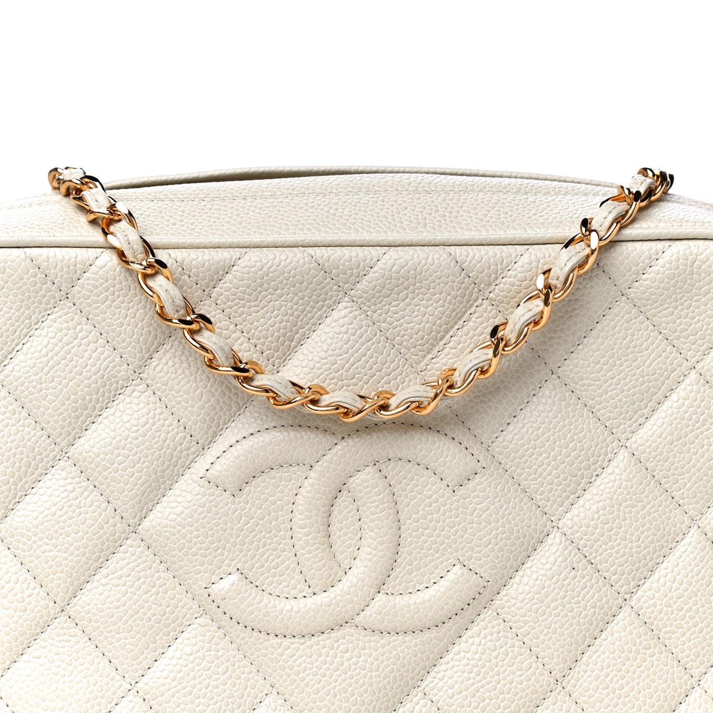 Caviar Quilted CC Camera Case Light Beige