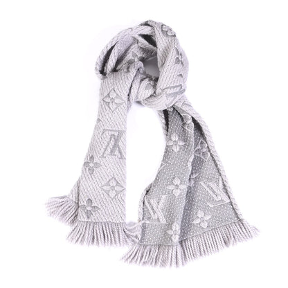Louis Vuitton Wool Silk Logomania Scarf Pearl Grey 1 of 3