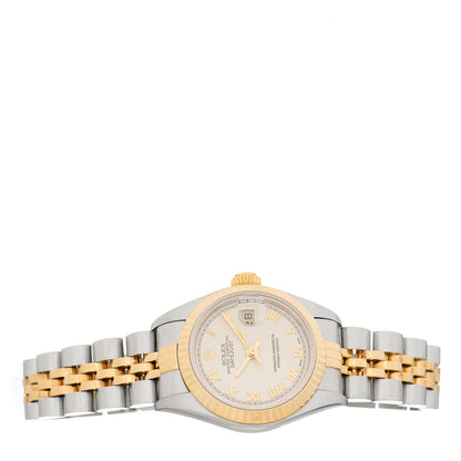 Rolex Stainless Steel 18K Yellow Gold 26mm Oyster Perpetual Datejust Watch White Roman 79173 2 of 4