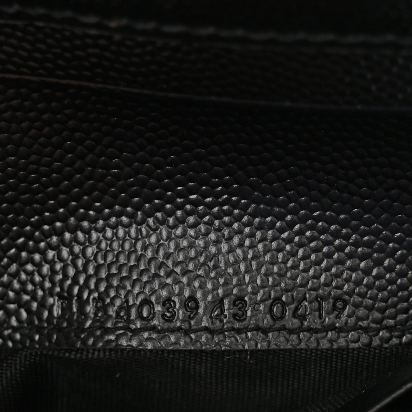 Grain De Poudre Matelasse Chevron Monogram Compact Tri Fold Wallet Black