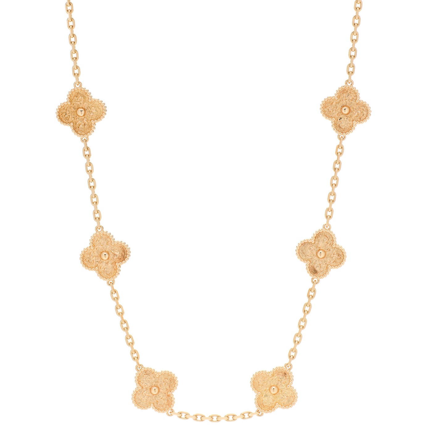 18K Yellow Gold 10 Motifs Vintage Alhambra Necklace