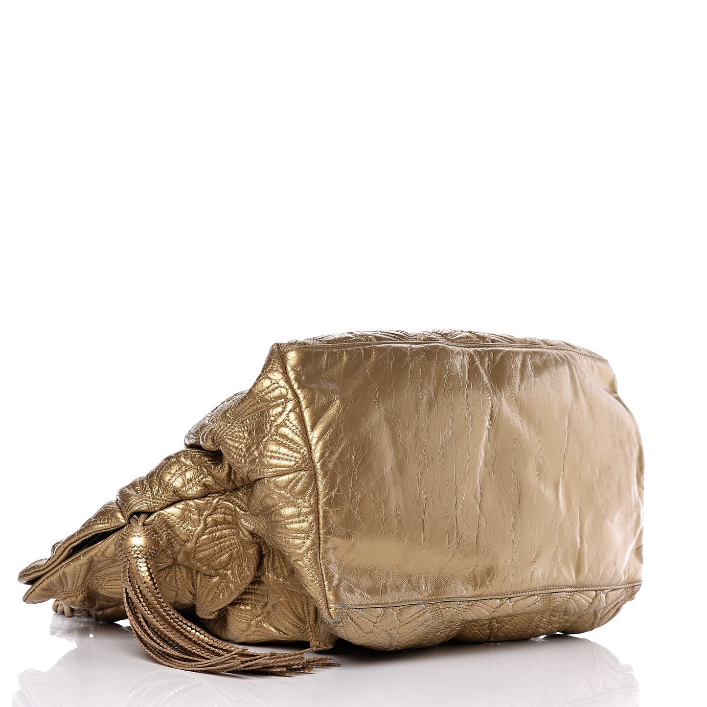 Calfskin Embroidered Ca D’Oro Tote Gold