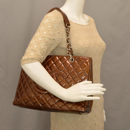 Chanel Patent Grand Shopping Tote GST Bronze 2 of 9