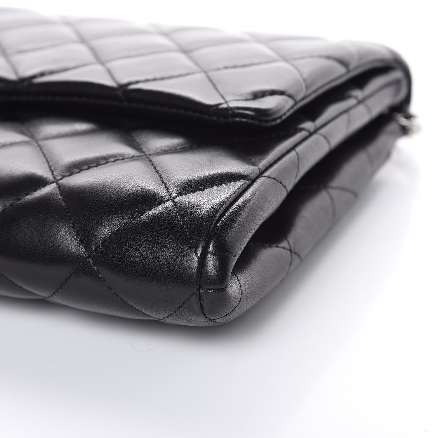 Chanel Lambskin Quilted Clutch With Chain Flap Black 9 of 11