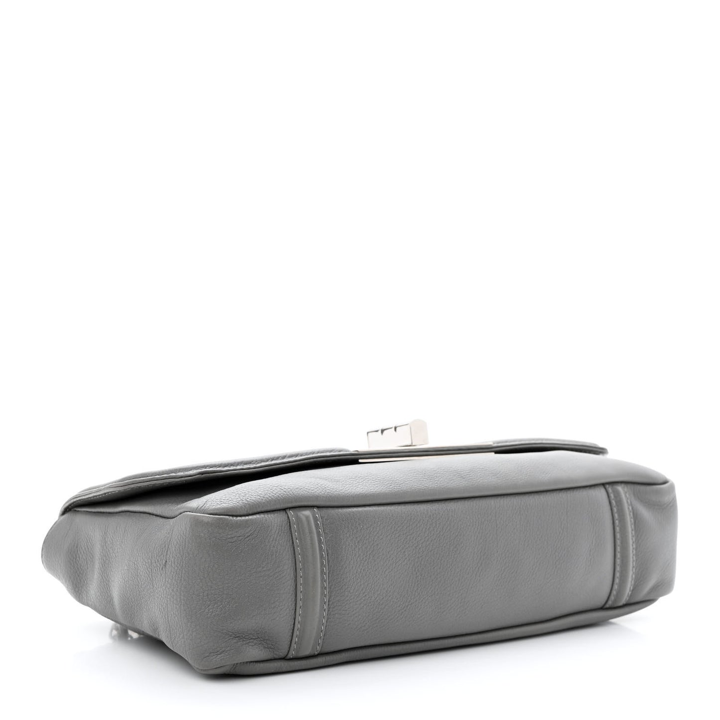 Grained Calfskin Mademoiselle Lock Bijoux Chain Flap Grey