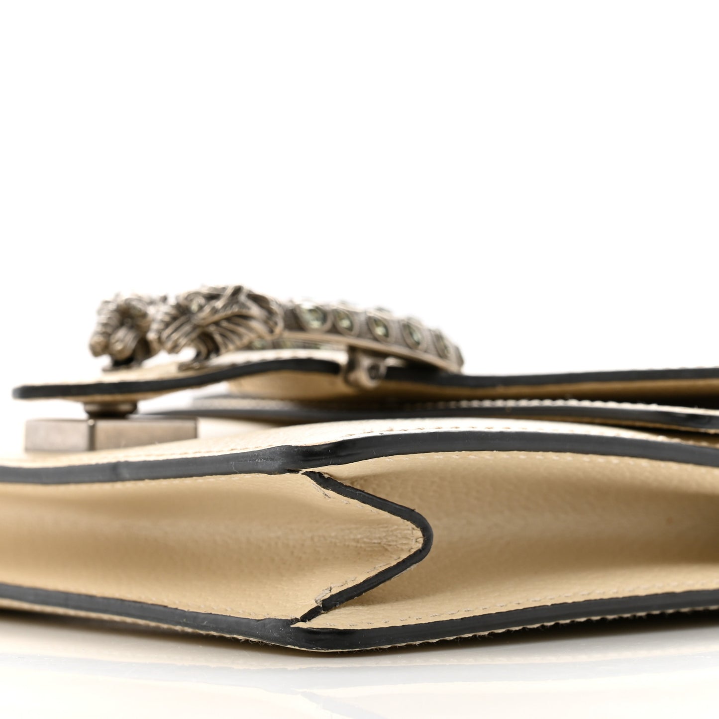 Textured Calfskin Crystal Mini Dionysus Shoulder Bag Mystic White
