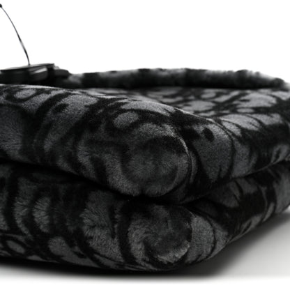 Christian Dior Oblique Mink Fur Saddle Soft Bag Dark Grey 10 of 10