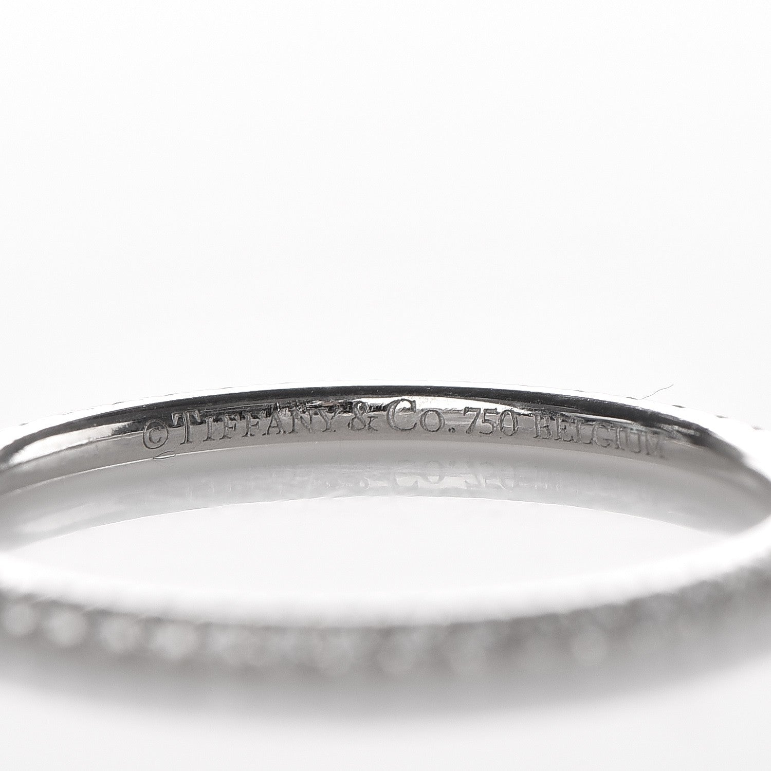 Tiffany 18K White Gold Diamond Metro Ring 60 9.25 3 of 4