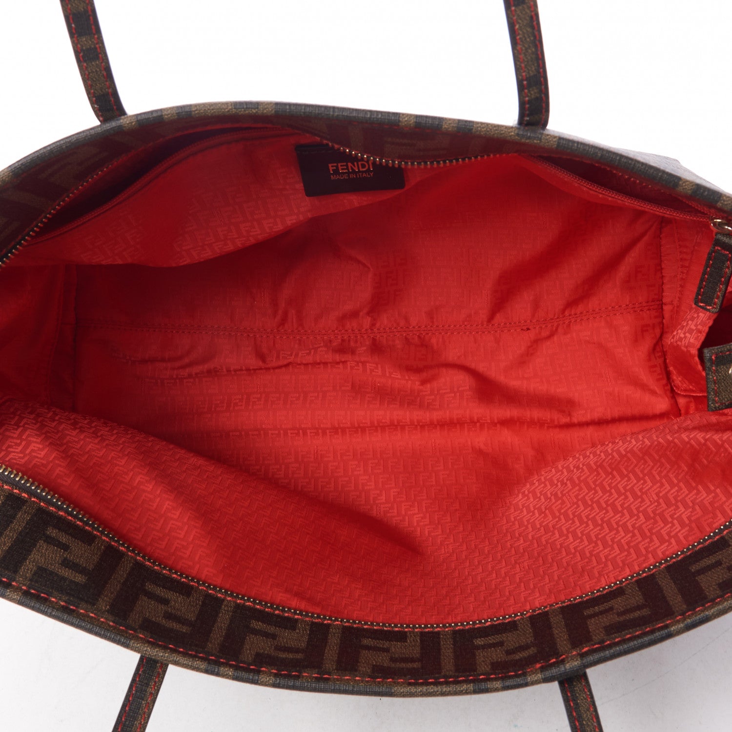 Fendi Zucca Spalmati Small Roll Tote Tobacco Fragola 6 of 8