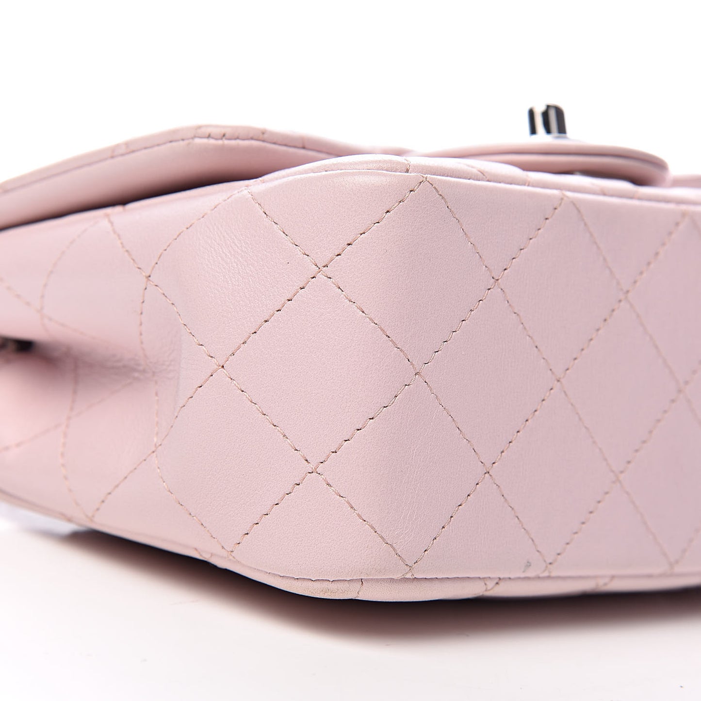 Lambskin Quilted Mini Square Flap Light Pink