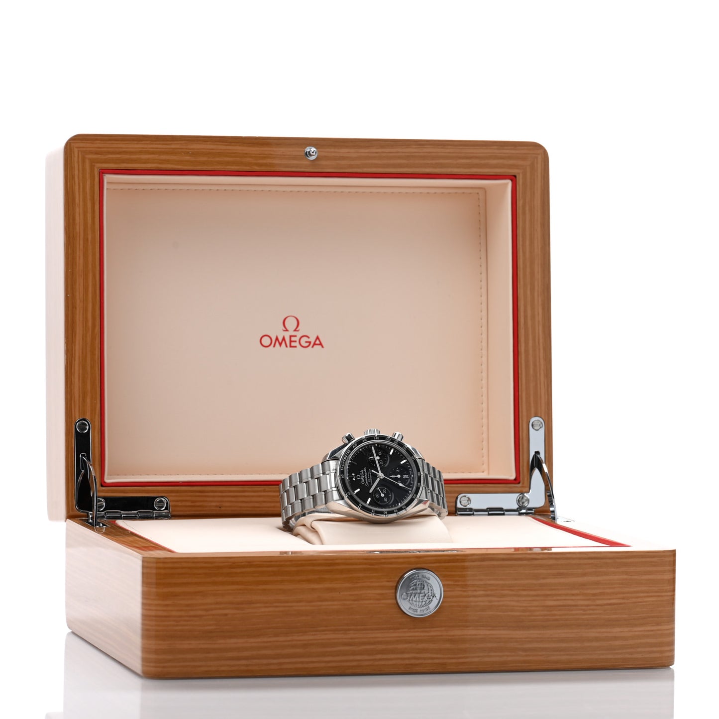 Stainless Steel 38mm Speedmaster Co-Axial Chronograph Automatic Watch Black 324.30.38.50.01.001