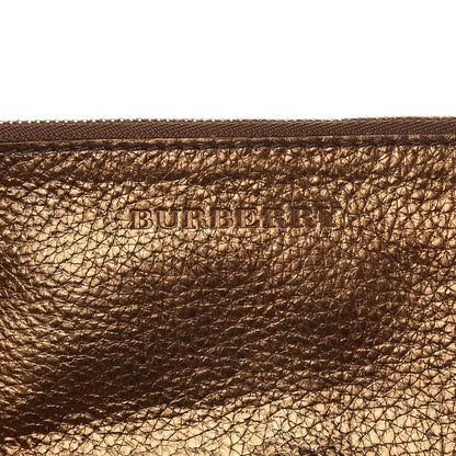 Burberry Metallic Calfskin Perforated Grommet Medium Salisbury Tote Bronze 7 of 11