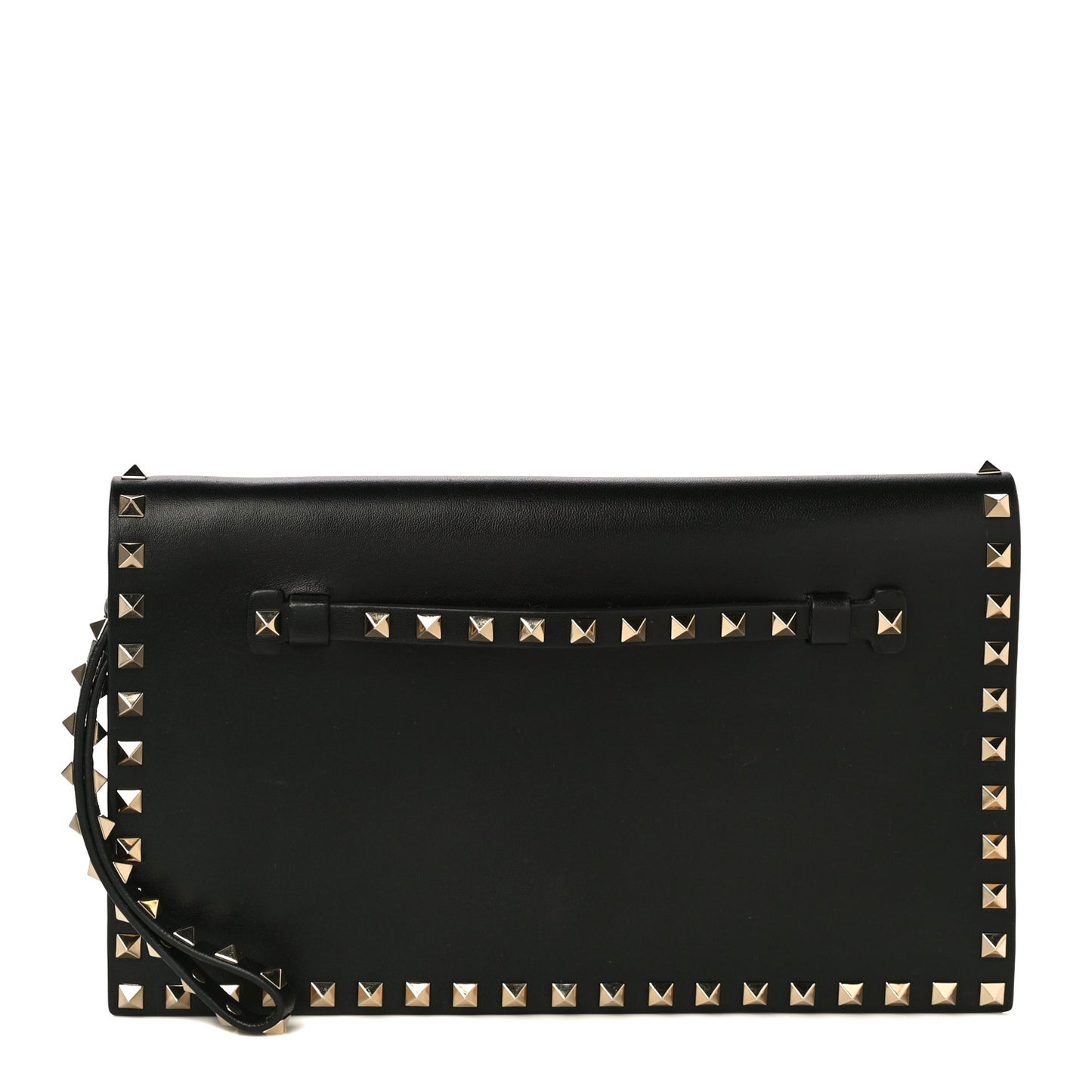Nappa Rockstud Wristlet Clutch Black